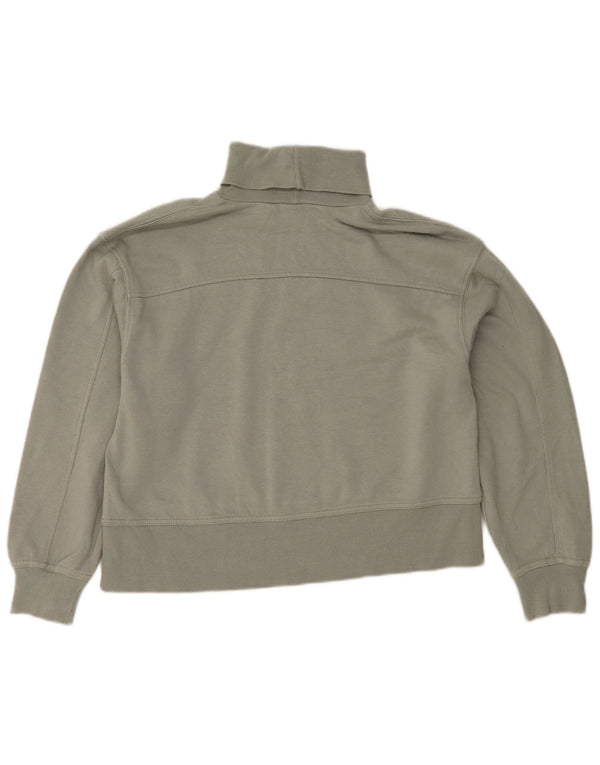 Moletom feminino Zara com gola redonda e gola alta Reino Unido 14 algodão verde médio