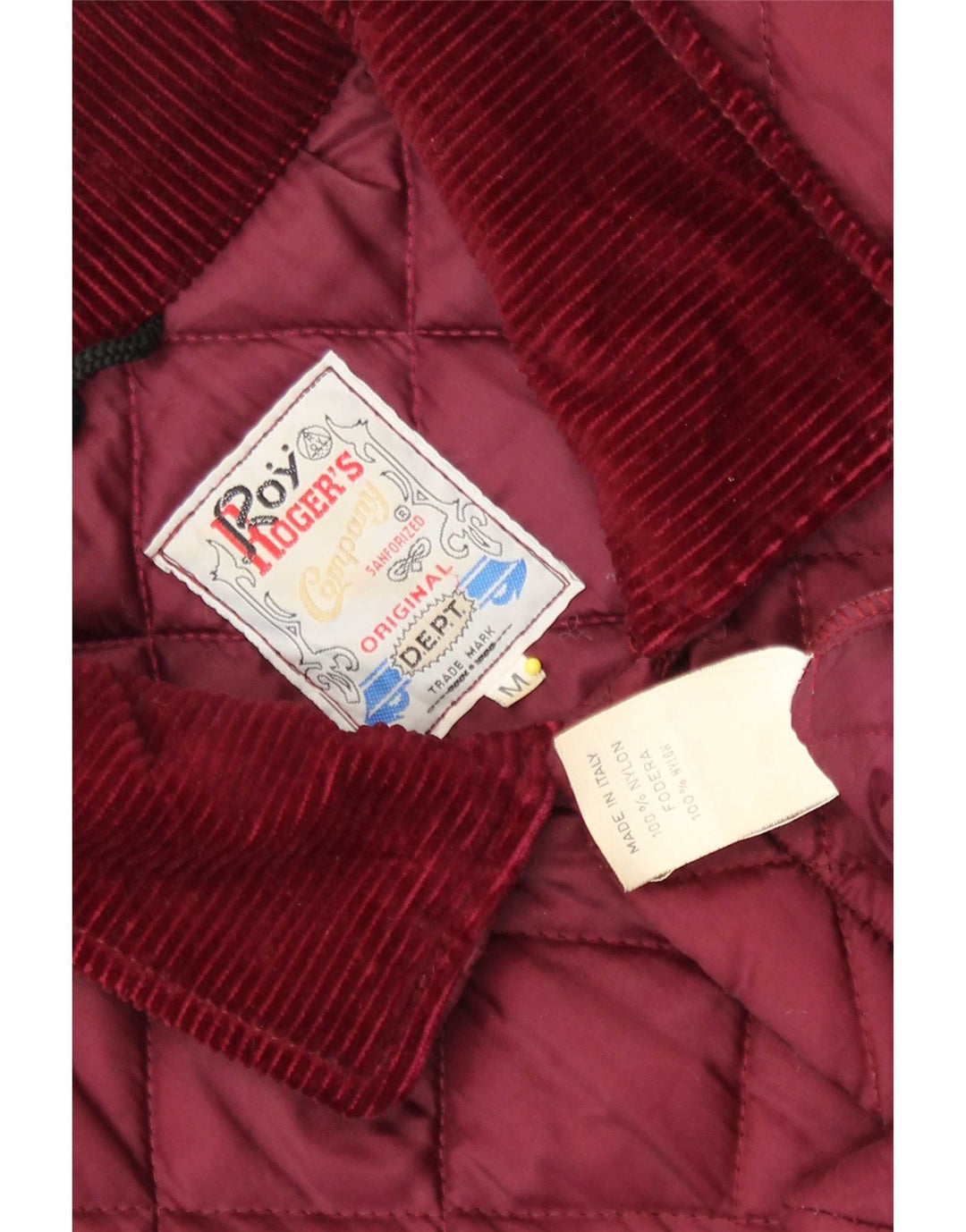 Jaqueta acolchoada masculina Roy Rogers UK 38 médio Borgonha Nylon