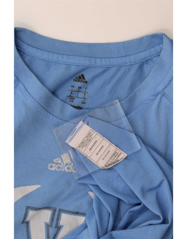 Adidas Mens Villanova Graphic Top Manga Longa Grande Azul Poliéster