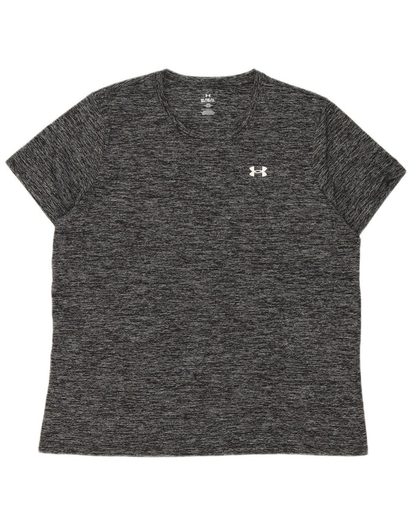 Camiseta masculina Under Armour Top XL poliéster manchado cinza