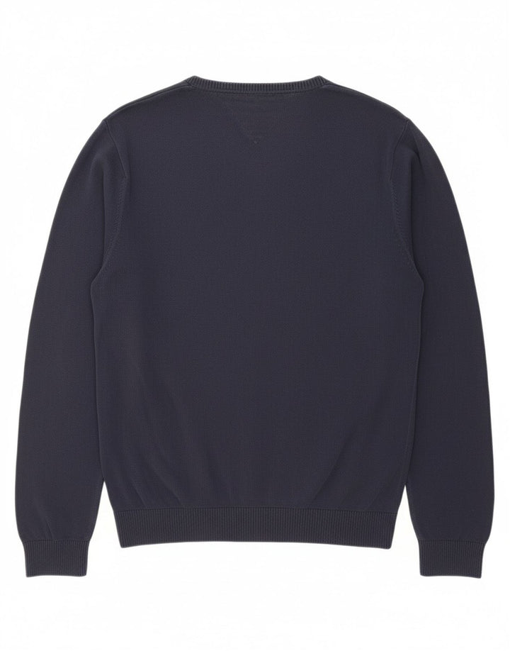 Suéter masculino TOMMY HILFIGER com decote em V XL azul marinho algodão