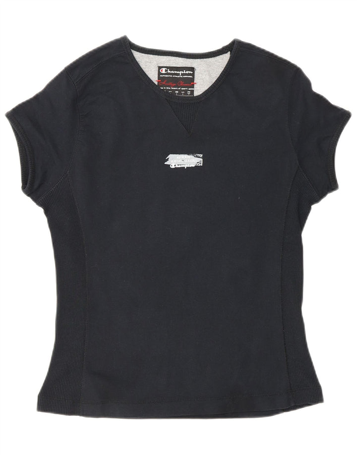 Camiseta feminina CHAMPION Heritage Classics UK 12 algodão preto médio
