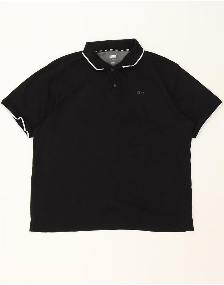 DKNY Mens Polo Shirt XL Black Cotton Vintage Dkny and Second-Hand Dkny from Messina Hembry 