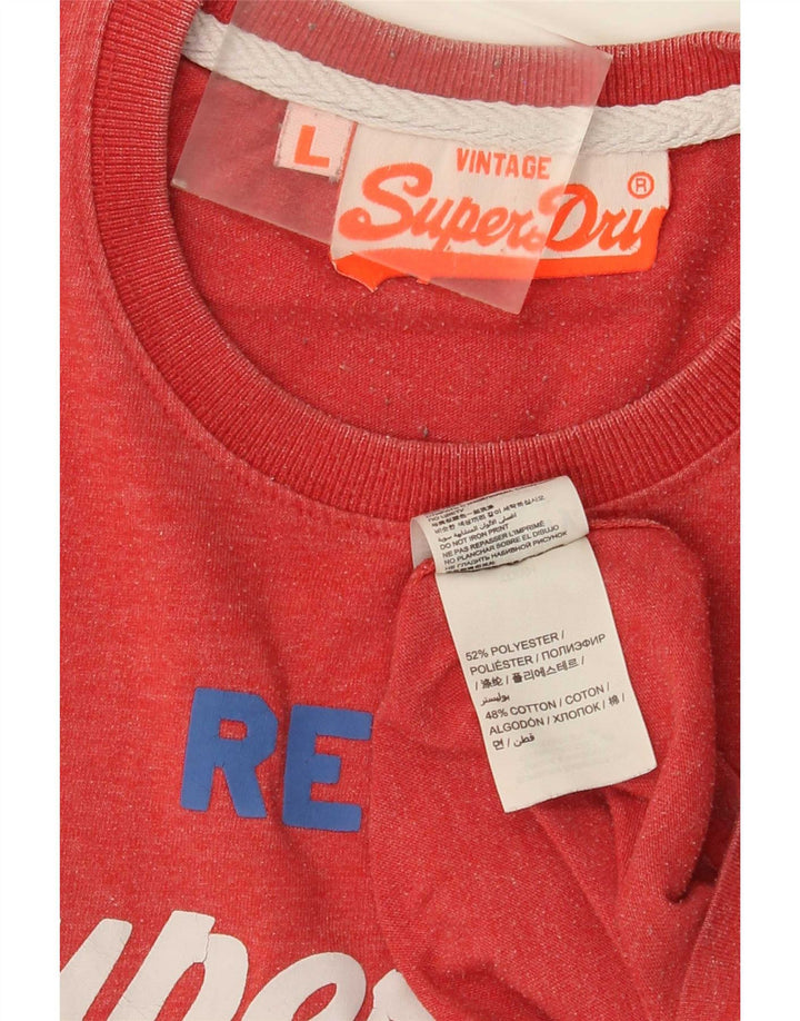Superdry Mens Graphic T-Shirt Top Grande Poliéster Vermelho