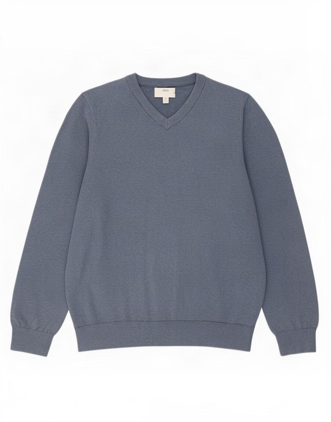 Suéter masculino Marks & Spencer com decote em V 2XL algodão azul