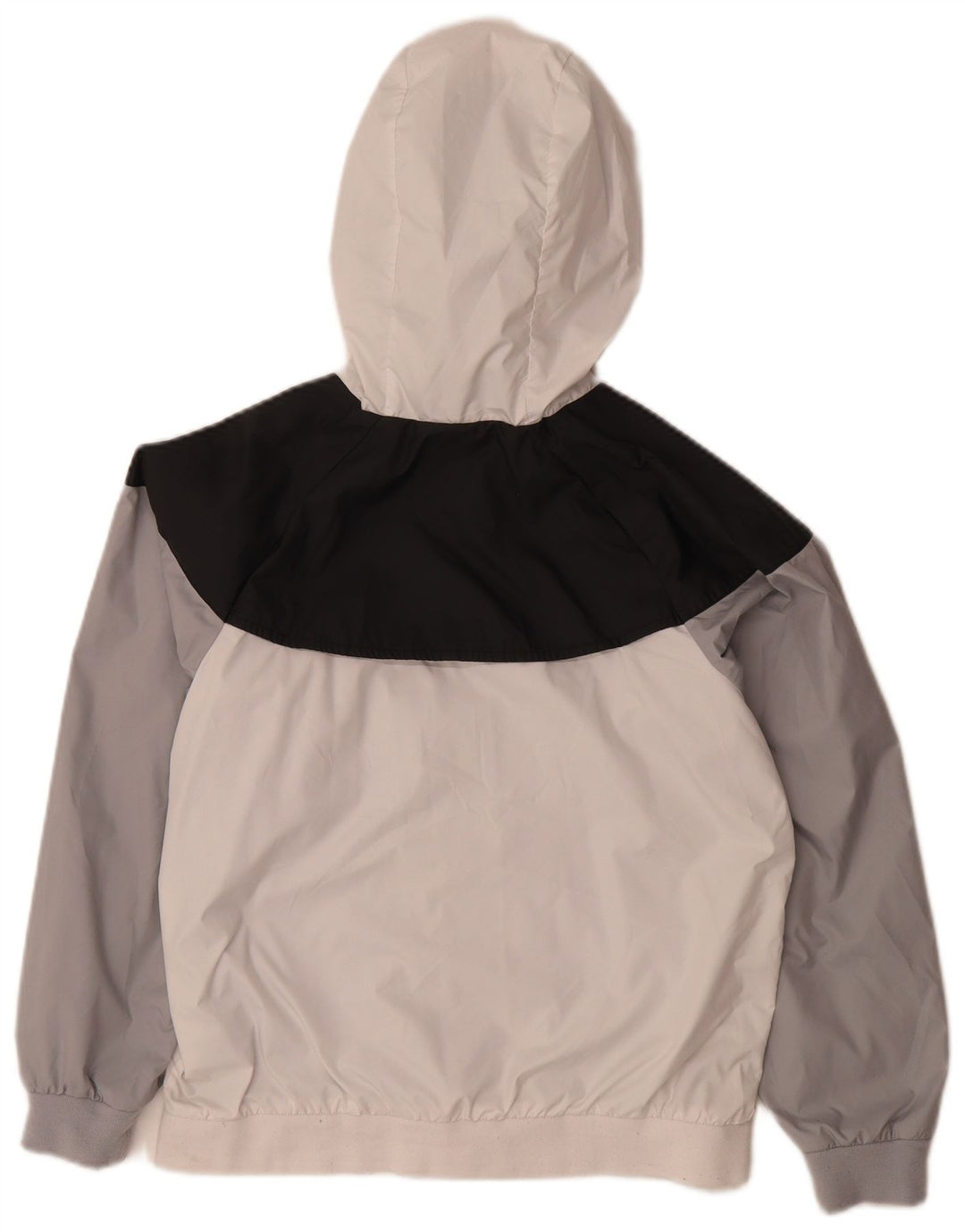 Jaqueta de chuva com capuz Nike Boys 12-13 anos grande branco colorblock poliéster