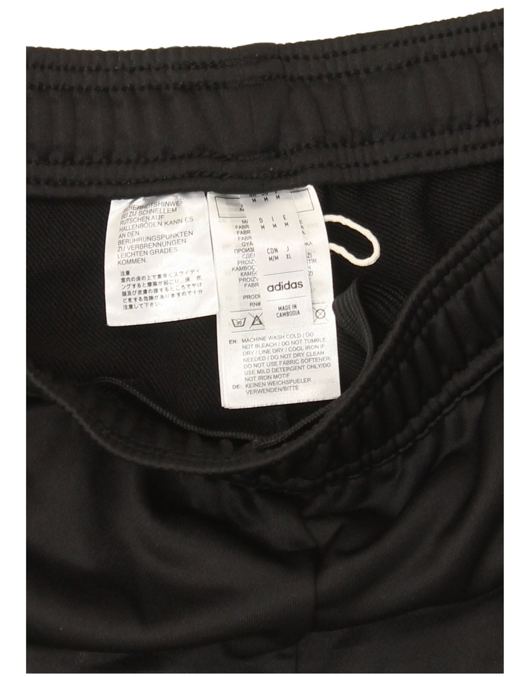Calça de treino masculina Adidas médio preto colorblock poliéster