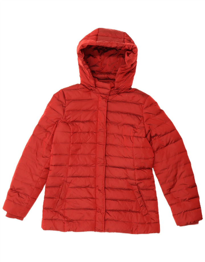 Jaqueta acolchoada com capuz feminina Sisley UK 12 médio vermelho