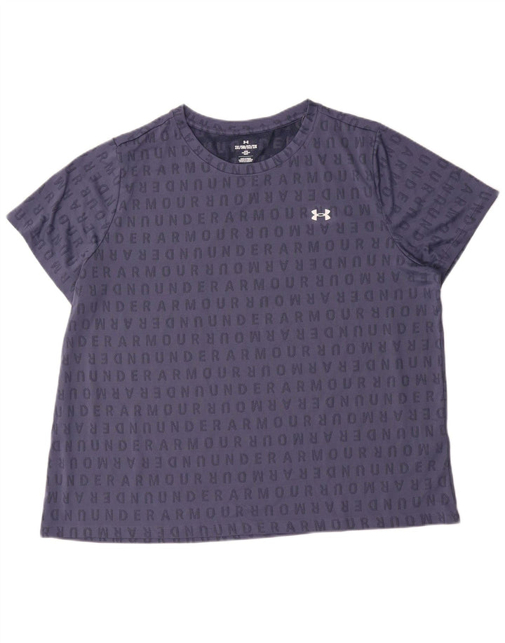 Camiseta gráfica masculina Under Armour Top 2XL poliéster azul marinho