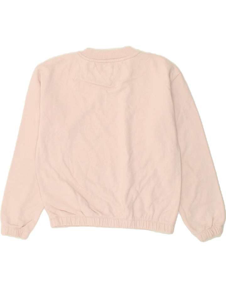 TOMMY HILFIGER Girls Sweatshirt Jumper 13-14 Years Pink Cotton Vintage Tommy Hilfiger and Second-Hand Tommy Hilfiger from Messina Hembry 