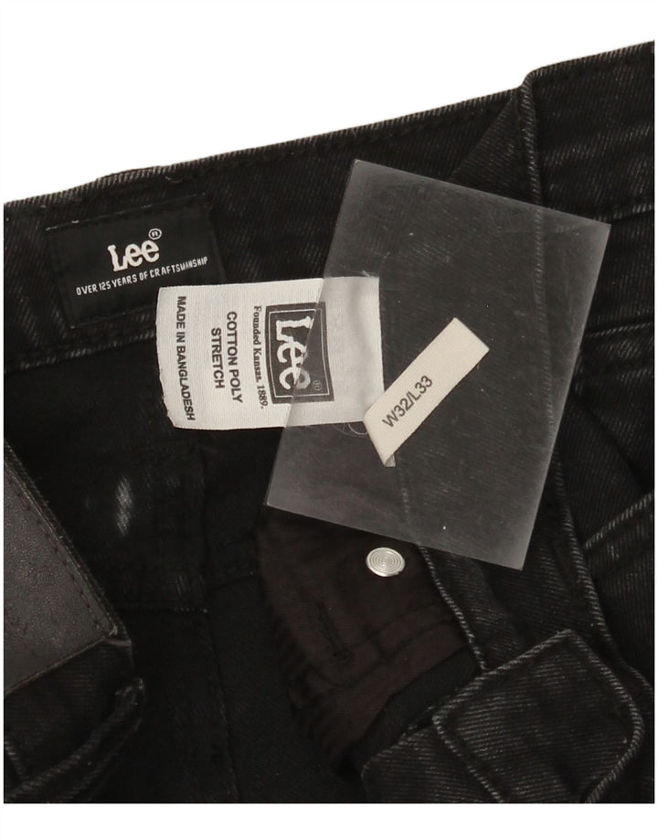 Lee Mens Jeans Slim W32 L33 Algodão Preto