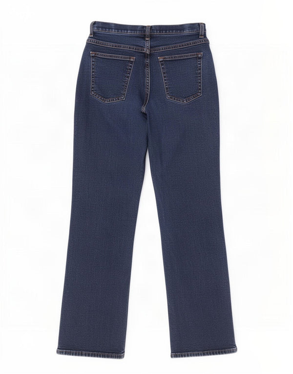 Calça jeans feminina Marks & Spencer Bootcut UK 12 médio W28 L28 algodão azul marinho