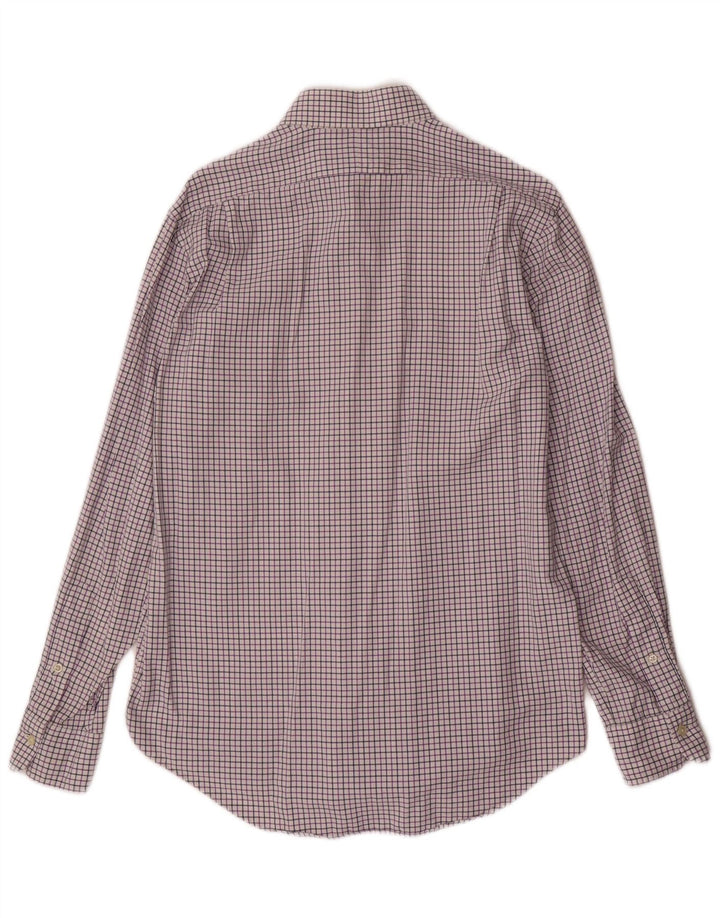Camisa polo Ralph Lauren masculina Regent tamanho 15 1/2 xadrez roxo médio