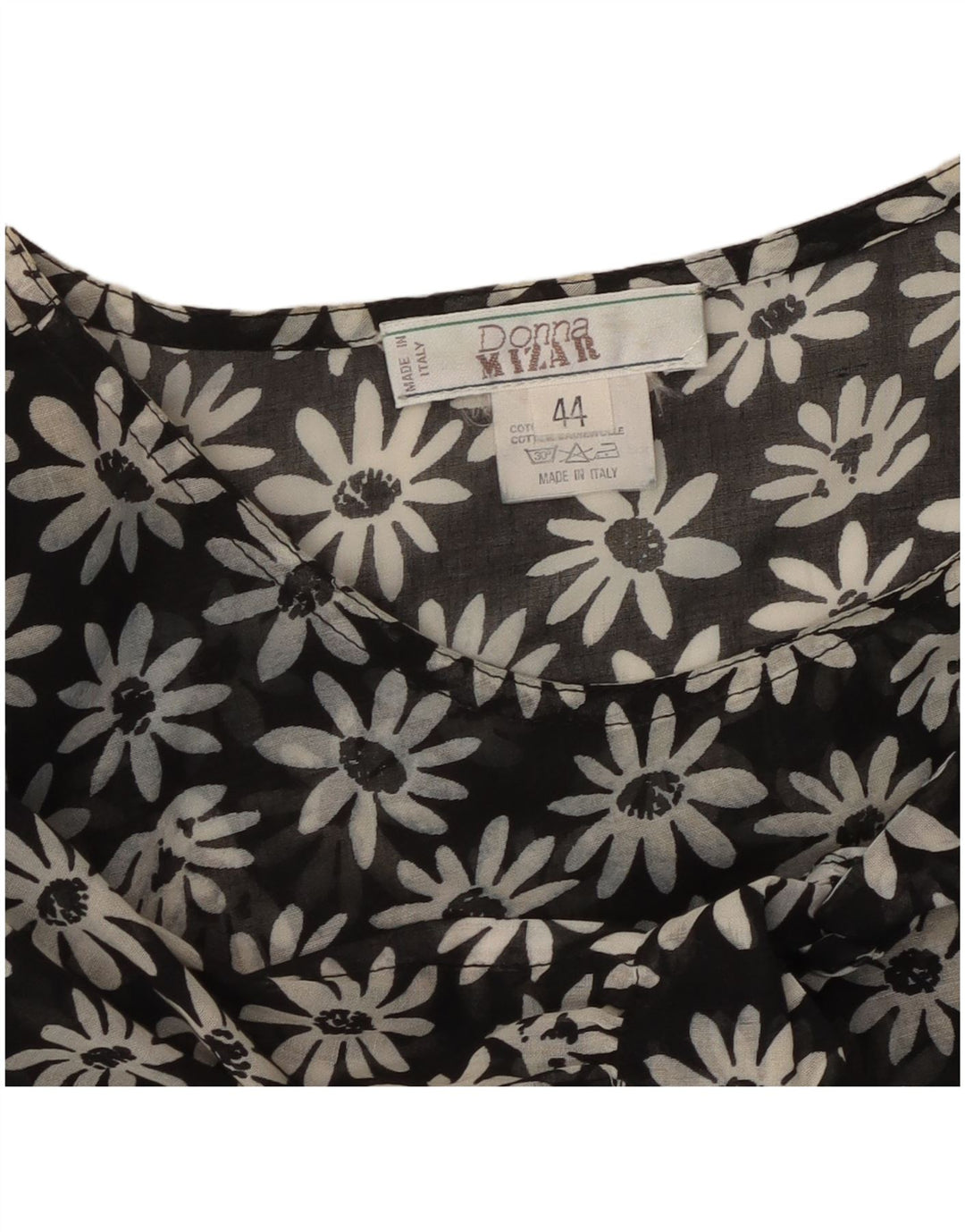 Vestido maxi feminino DONNA MIZAR IT 44 algodão floral preto médio