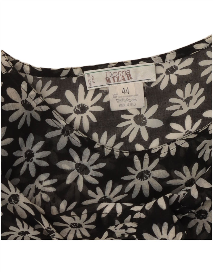 Vestido maxi feminino DONNA MIZAR IT 44 algodão floral preto médio