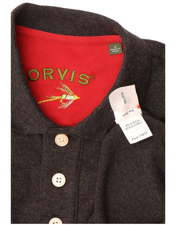 Camisa polo masculina Orvis algodão manchado cinza médio