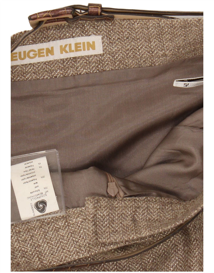 Saia lápis feminina Eugen Klein IT 42 médio W30 marrom lã Chevron