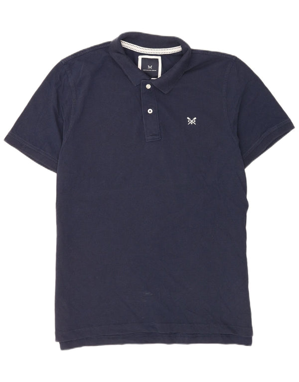 Camisa polo masculina de manga curta XL da Crew Clothing algodão azul marinho