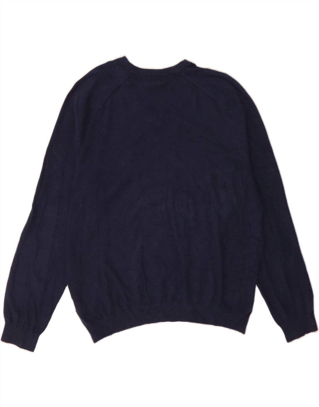 EDDIE BAUER Mens V-Neck Jumper Sweater Large Navy Blue Cotton Vintage Eddie Bauer and Second-Hand Eddie Bauer from Messina Hembry 