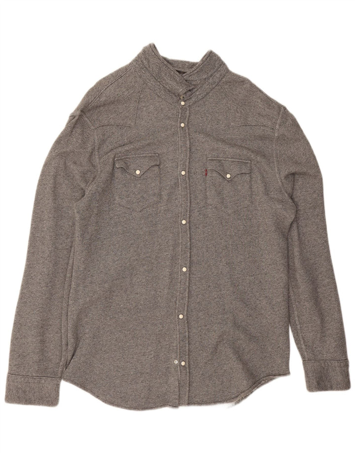 Camisa masculina de flanela Levi's 2XL algodão cinza