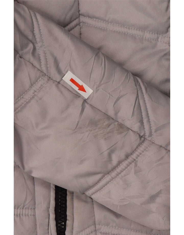 Jaqueta acolchoada com capuz feminina Nautica UK 6 XS poliéster cinza