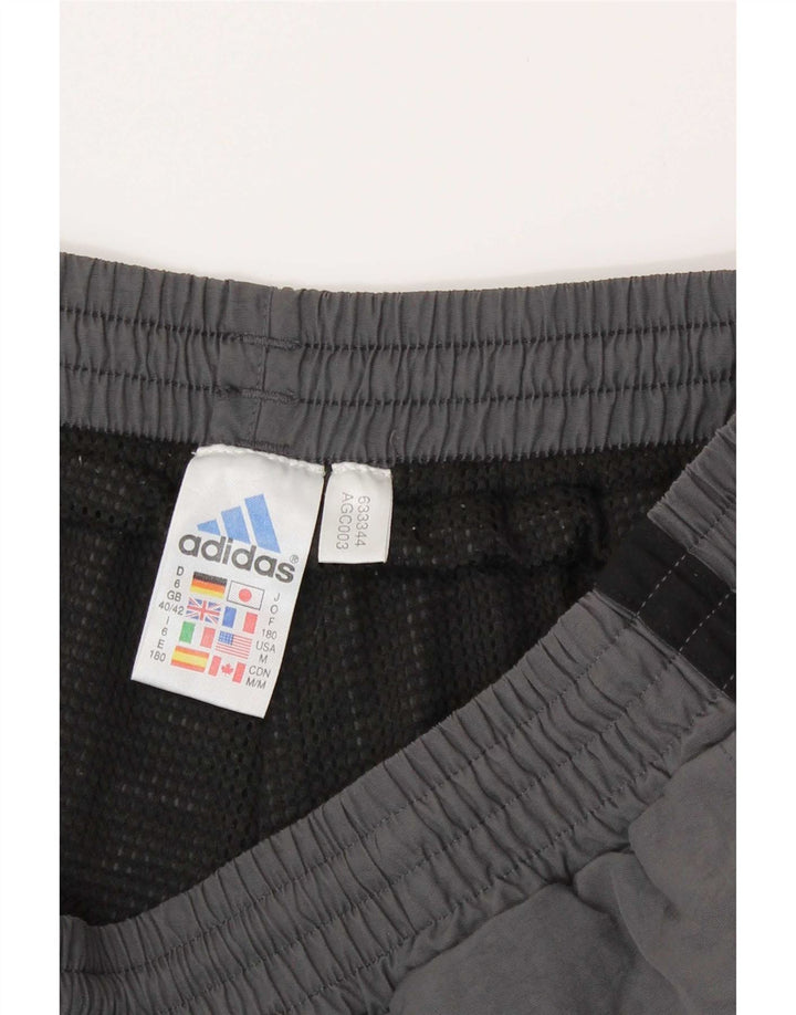 Calça de treino masculina Adidas UK 40/42 cinza médio colorblock poliamida