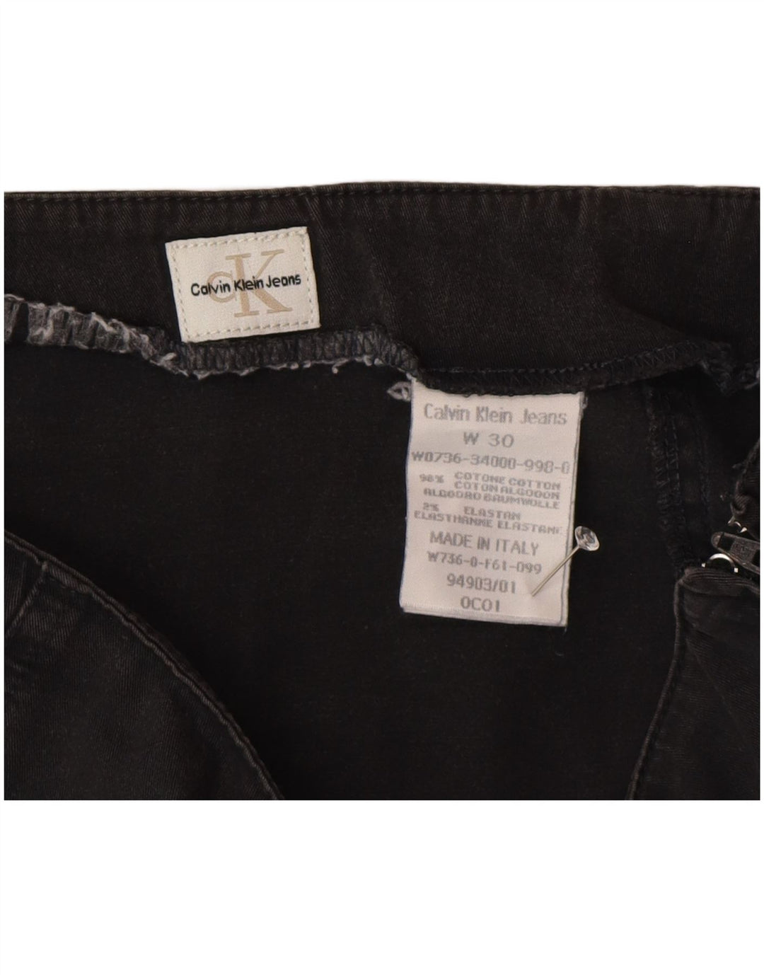 Minissaia feminina Calvin Klein W30 algodão cinza médio