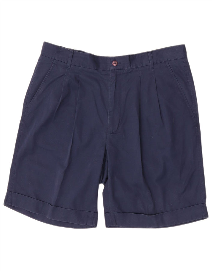 Shorts Chino Feminino Fila W34 Grande Algodão Azul Marinho