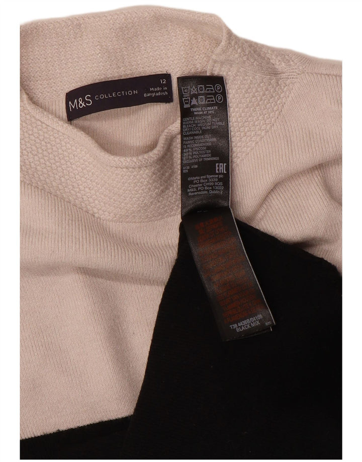 Suéter feminino Marks & Spencer com gola tartaruga Reino Unido 12 médio preto