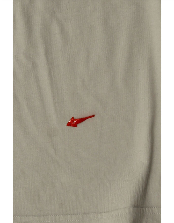 ADIDAS Mens Graphic T-Shirt Top Médio Off White Algodão