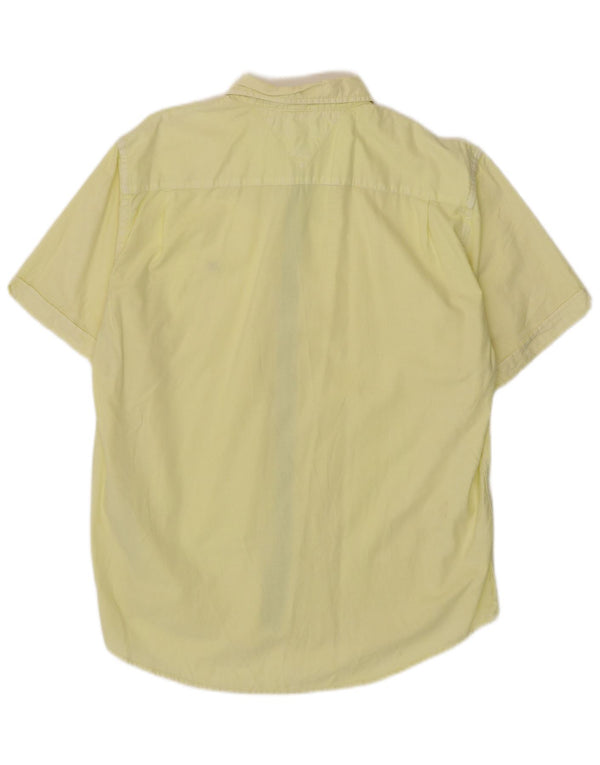 Camisa masculina de manga curta Slim Fit Tommy Hilfiger 2XL algodão amarelo