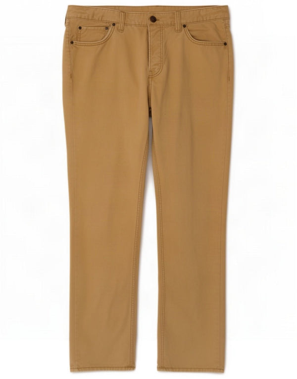 Hollister Mens Slim Casual Calças W36 L32 Algodão Bege