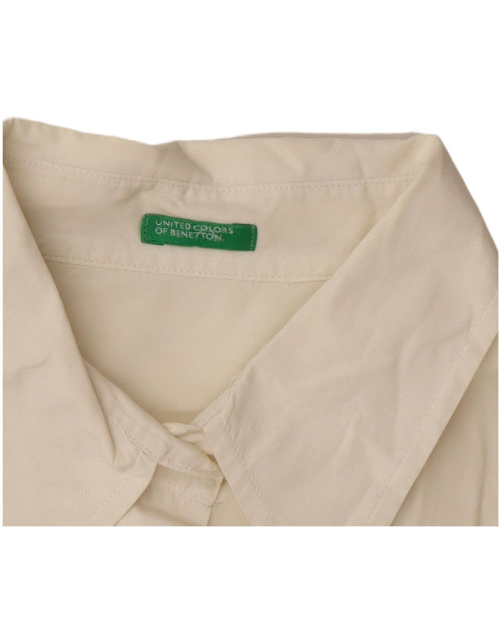 Camisa Benetton Mulher UK 16 Grande Branca