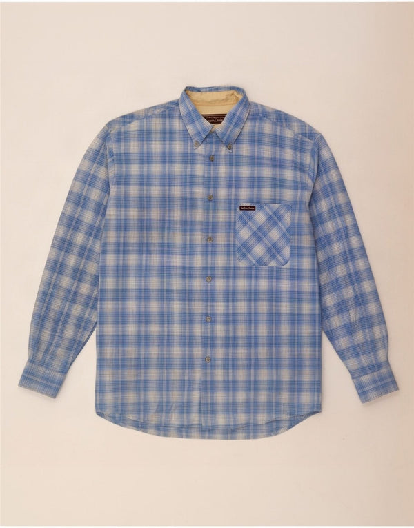 Camisa masculina Marlboro Classics grande xadrez azul