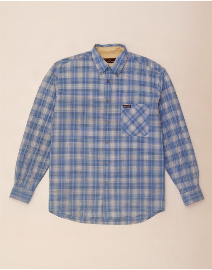 Camisa masculina Marlboro Classics grande xadrez azul