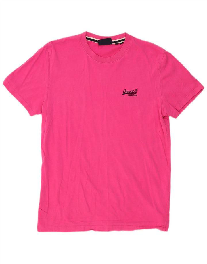 Camiseta masculina Superdry Top grande algodão rosa
