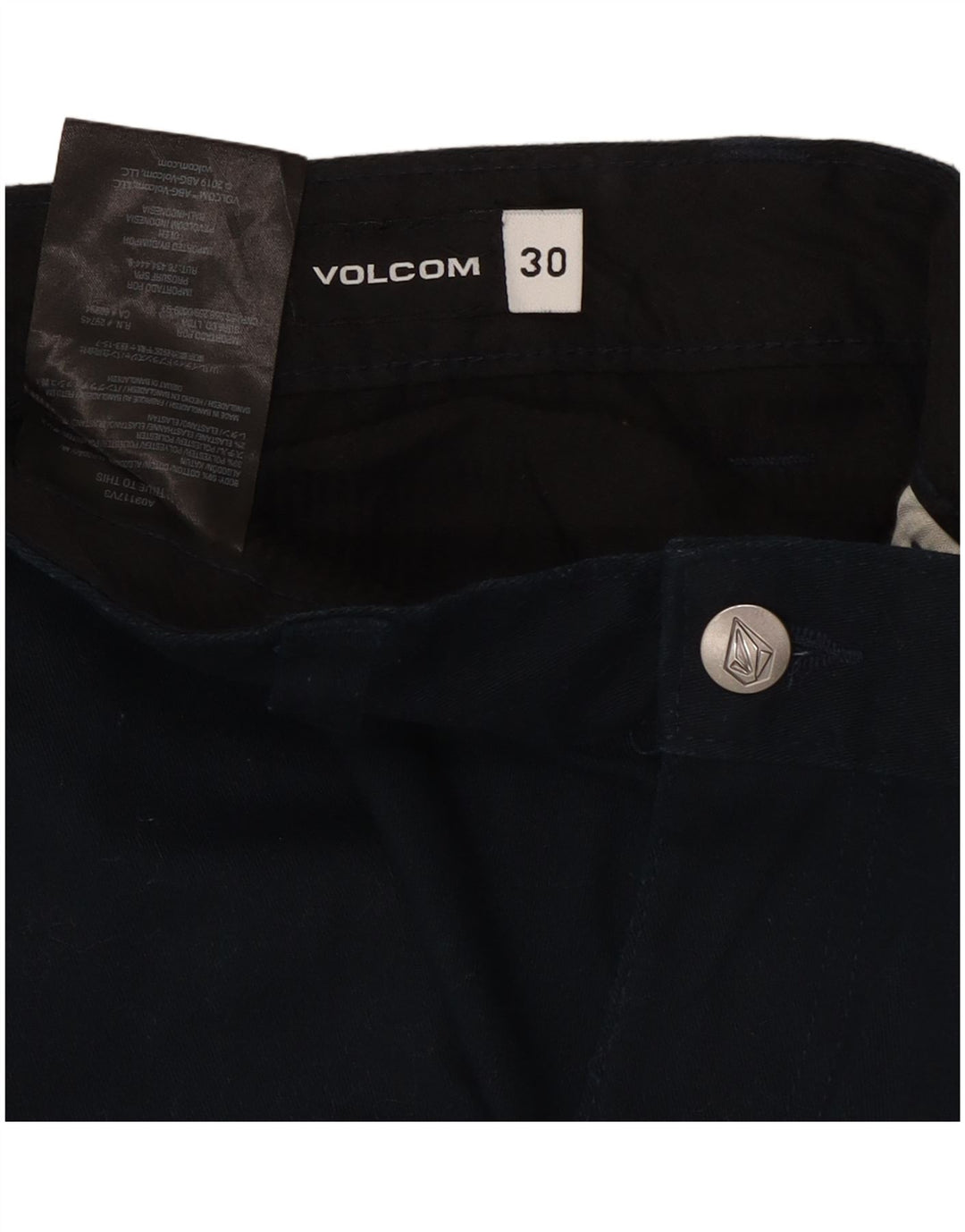 Volcom Mens Chino Shorts W30 Médio Algodão Azul Marinho