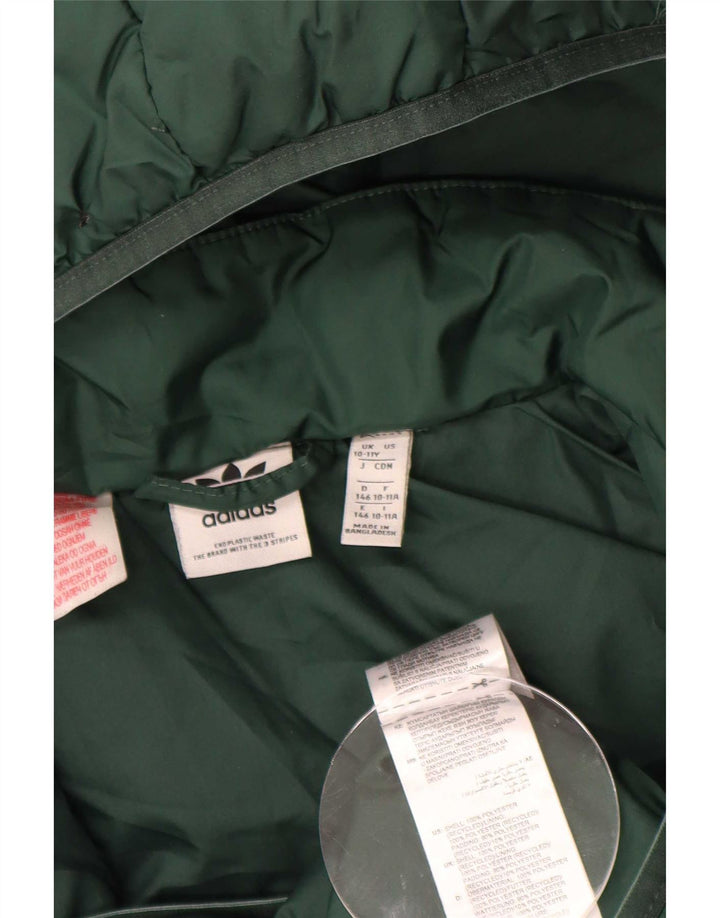 Casaco acolchoado com capuz Adidas menino 10-11 anos verde poliéster