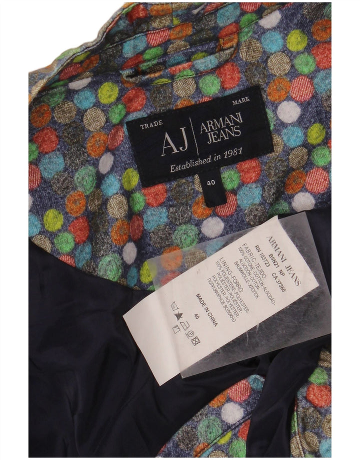 Jaqueta blazer feminina ARMANI JEANS IT 40 pequena bolinha multicolorida