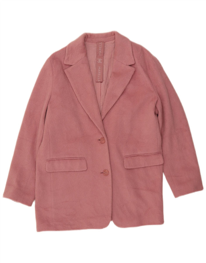 Jaqueta blazer feminina Marella Longline 2 botões IT 48 XL lã rosa