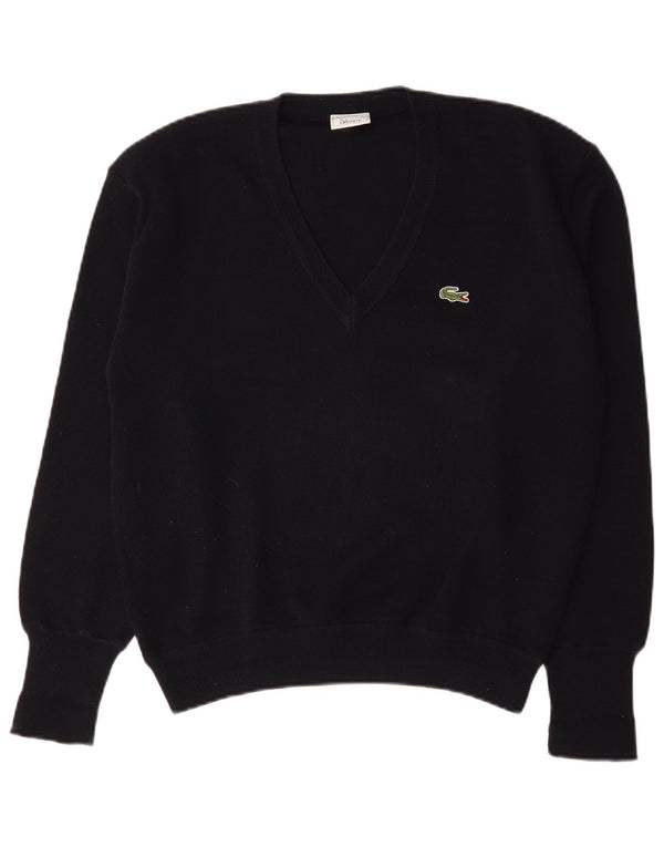 Suéter masculino Lacoste com decote em V médio azul marinho