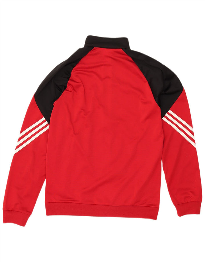 Adidas Mens Treino Top Jacket Pequeno Poliéster Colorblock Vermelho