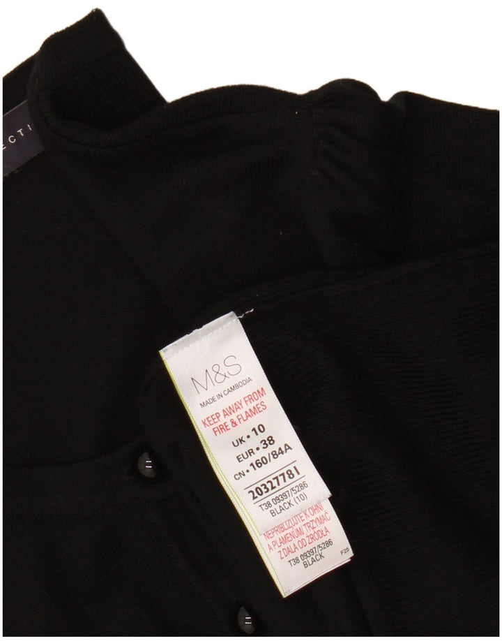 Suéter cardigã feminino Marks & Spencer Reino Unido 10 pequeno viscose preta