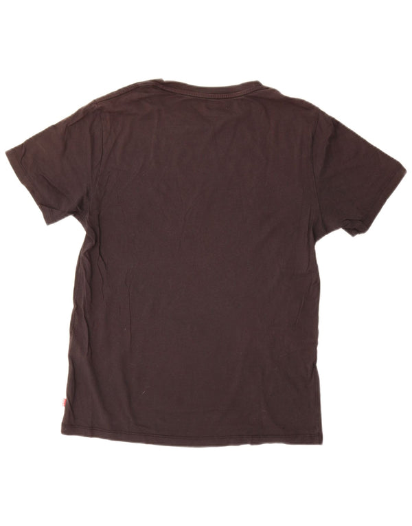 Camiseta feminina Levi's Oversized Graphic UK 10 pequena algodão preto