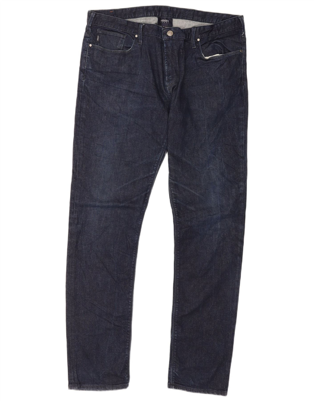 Armani Mens Slim Jeans W36 L34 Azul Marinho Algodão