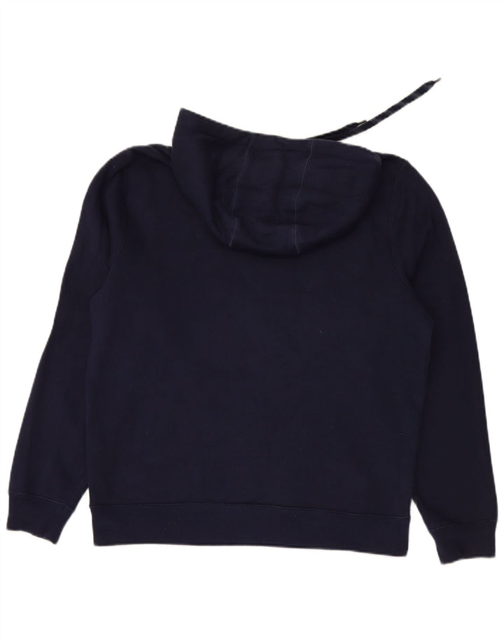 FILA Suéter com capuz gráfico masculino pequeno algodão azul marinho