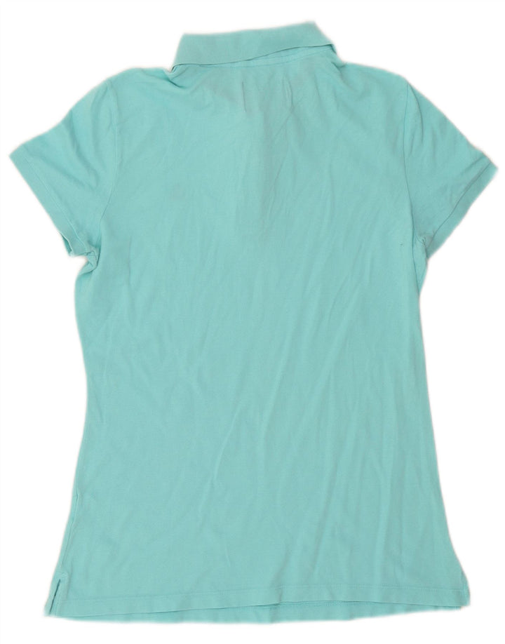 Camisa polo feminina Benetton UK 16 grande turquesa