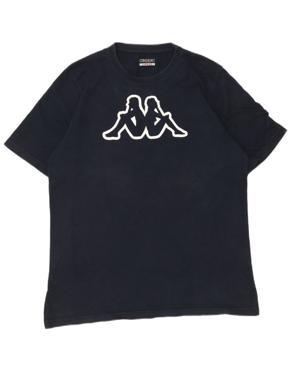 Camiseta gráfica masculina Kappa Top grande algodão azul marinho