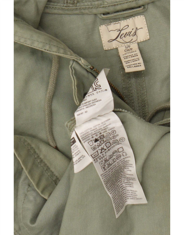 Jaqueta utilitária feminina com capuz Levi's UK 10 pequeno algodão verde