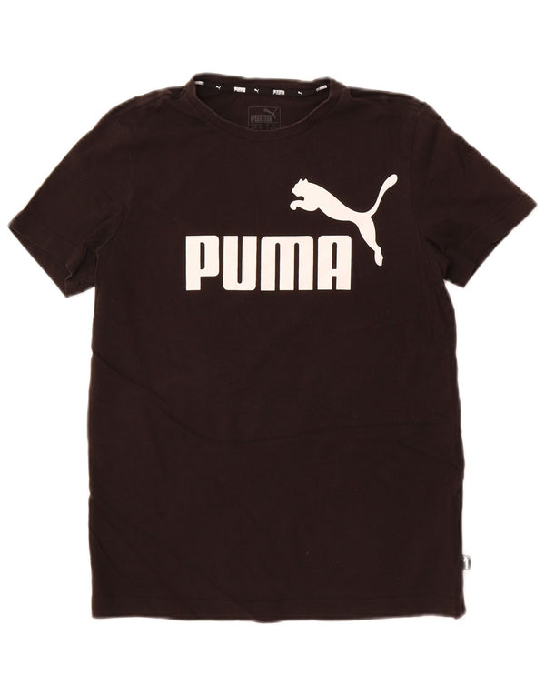 Puma Boys Graphic T-Shirt Top 13-14 Years Black Cotton